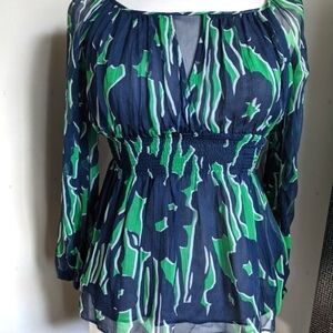 Bcbg Maxazria 100% Silk Babydoll Blouse xs